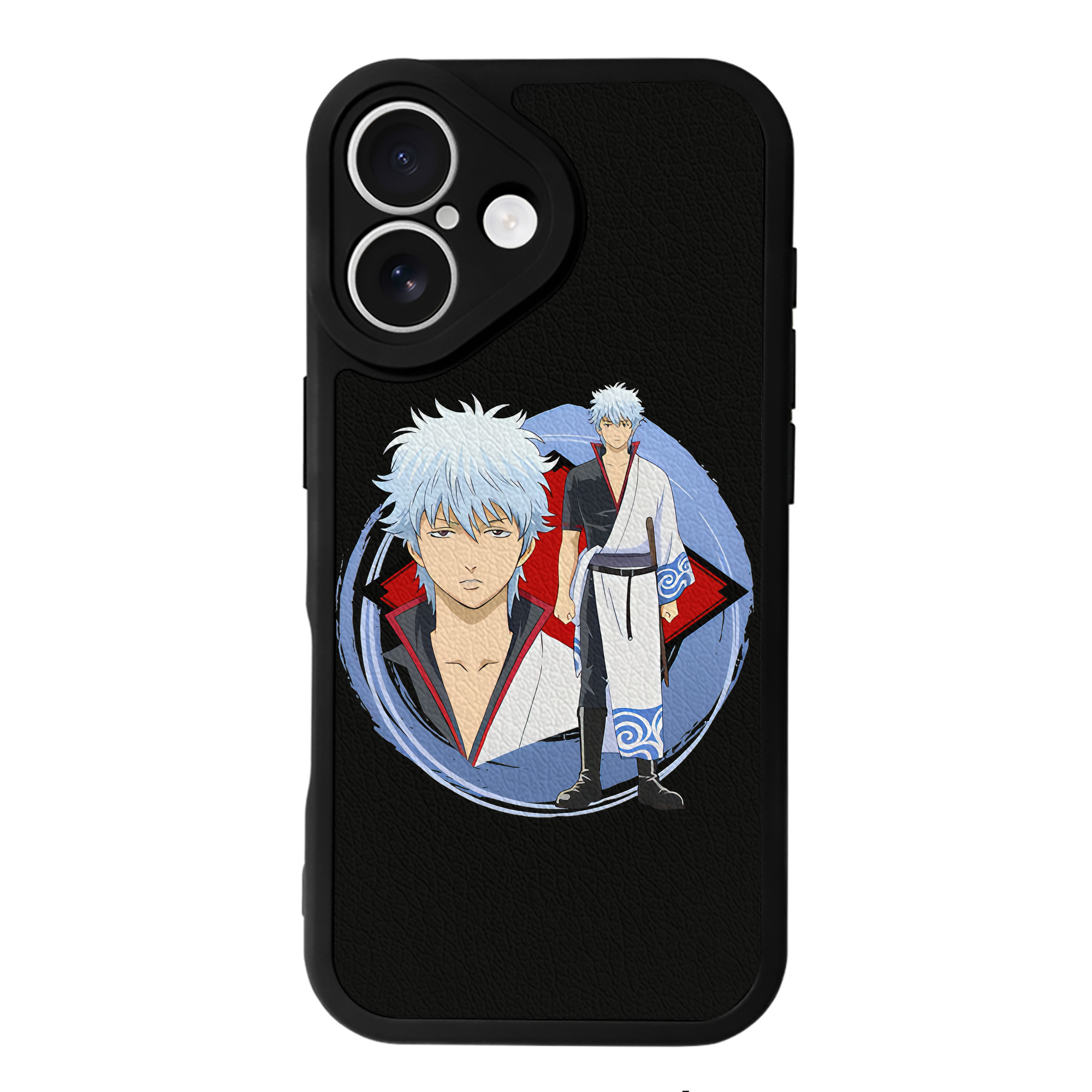 （画像用） ぎんたま 坂田銀時（さかたぎんとき） 神楽 志村新八（しむら しんぱち） GINTAMA Sakata Gintoki Kagura Shimura Shinpachi 【iPhone 16シリーズ対応】シリコンスマホケース（レザー調） 材質：シリコン